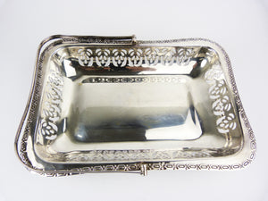 Vintage EPNS Silver Plate Pierced Handled Serving Dish