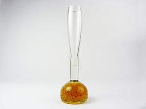Vintage Brown Amber Glass Controlled Bubble Bud Vase