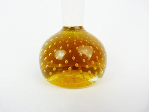 Vintage Brown Amber Glass Controlled Bubble Bud Vase