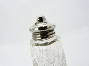 David Loebl Schindler & Co. Cut Glass Silver Lidded Salt/Pepper Pot