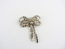 Load image into Gallery viewer, Vintage Clear Crystal Rhinestone Bow Brooch