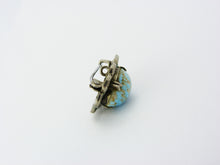 Load image into Gallery viewer, Art Deco Faux Turquoise Blue Czech Glass Brooch