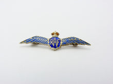 Load image into Gallery viewer, Silver &amp; Enamel Royal Air Force RAF WW2 Wings Sweetheart Brooch
