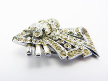 Load image into Gallery viewer, Vintage Art Deco Silver &amp; Paste Bow Dress Clip