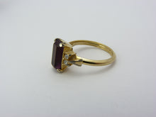 Load image into Gallery viewer, Vintage Avon Gold Tone &amp; Amethyst Glass Ring Size P