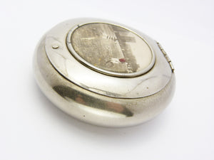 Vintage Silver Tone Sporting Football Snuff Box