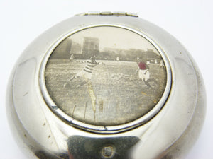 Vintage Silver Tone Sporting Football Snuff Box