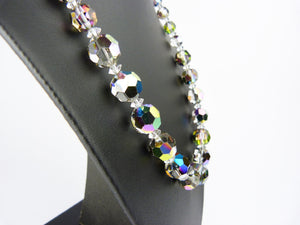 Vintage Aurora Borealis & Sterling Silver Clasp Necklace