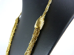 Vintage Gold Tone Multi Strand Rope Chain Necklace