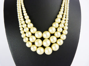 Vintage Multi-Strand Faux Pearl Necklace
