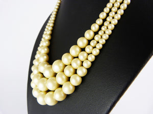 Vintage Multi-Strand Faux Pearl Necklace