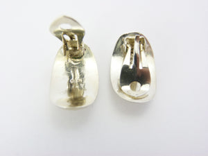 Vintage Sterling Silver Engraved Clip On Earrings
