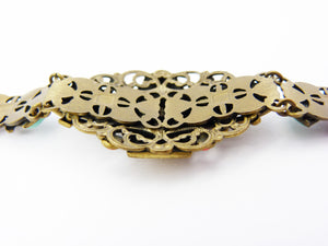 Art Deco Max Neiger Czech Brass Buddha Bracelet