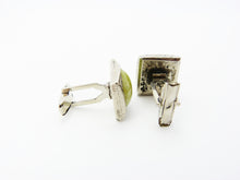 Load image into Gallery viewer, Vintage Mens Green Agate Cufflinks