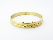 Load image into Gallery viewer, Vintage Gold Plated Engraved Hinged Bangle