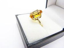 Load image into Gallery viewer, Art Deco Silver Gold Plated Orange Citrine Ring