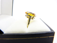 Load image into Gallery viewer, Art Deco Silver Gold Plated Orange Citrine Ring