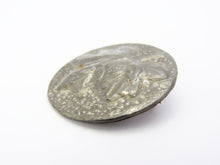 Load image into Gallery viewer, Vintage Hand Beaten Pewter Leaf Brooch