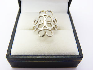Vintage Silver Mexico Lace Ring Size L & Half