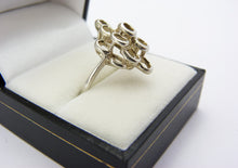 Load image into Gallery viewer, Vintage Silver Modernist Abstract Brutalist Ring UK Size Q