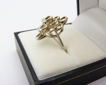 Load image into Gallery viewer, Vintage Silver Modernist Abstract Brutalist Ring UK Size Q