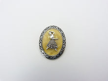 Load image into Gallery viewer, Vintage Silver Marcasite &amp; Faux Mother of Pearl Scarf Clip