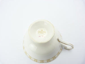 Vintage Crownford Queen's Fine Bone China Art Deco Floral Tea Cup & Saucer