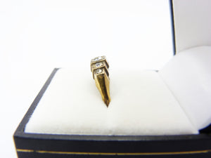 Art Deco Rolled Gold & Clear Paste Ring