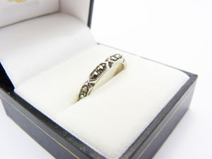 Vintage Silver Marcasite Eternity Band Ring