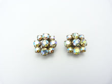 Load image into Gallery viewer, Vintage Aurora Borealis Crystal Clip On Earrings