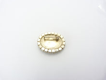 Load image into Gallery viewer, Vintage Black Glass Stone &amp; Clear Diamante Oval Brooch