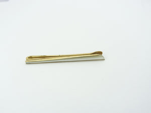 Vintage Gold Tone Mother of Pearl Tie Clip 