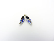Load image into Gallery viewer, Vintage Silver Delft Blue &amp; White Dutch Clog Charm