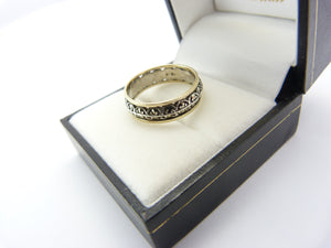 Vintage Art Deco 9CT Gold & Silver Marcasite Eternity Ring