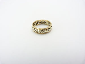 Vintage 9CT Yellow & White Gold Spinel Eternity Ring