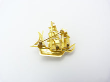 Load image into Gallery viewer, Vintage Spanish Toledo Damascene Boat Galleon Brooch