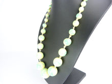 Load image into Gallery viewer, Vintage Art Deco Pale Yellow &amp; Green Glass Bead Necklace