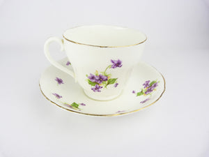 Vintage Adderley Bone China Violet Footed Tea Cup & Saucer