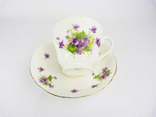 Load image into Gallery viewer, Vintage Adderley Bone China Violet Footed Tea Cup &amp; Saucer