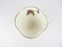 Load image into Gallery viewer, Vintage Clarence Bone China Violets Tea Cup &amp; Saucer