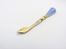 Load image into Gallery viewer, Art Deco Silver Gilt Blue Enamel Guilloche Manicure Nail Tool