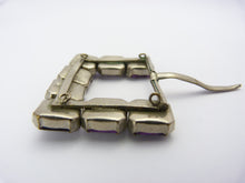 Load image into Gallery viewer, Vintage Art Deco Czech Purple Amethyst Paste Belt Buckle - Signed 112