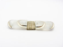 Load image into Gallery viewer, Art Deco Czechoslovakia Frosted White Glass &amp; Paste Belt Buckle