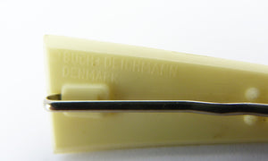 Vintage Buch & Deichmann Cream Plastic Barrette Hair Clip