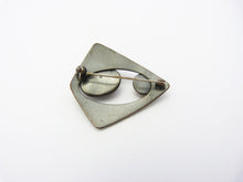 Load image into Gallery viewer, Vintage Modernist Copper Style &amp; Brown Amber Glass Brooch