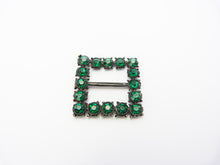 Load image into Gallery viewer, Vintage Art Deco Green Rhinestone Glass Buckle