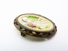 Load image into Gallery viewer, Vintage Art Deco Carved Celluloid Victorian Lady Brooch