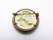 Load image into Gallery viewer, Vintage Art Deco Carved Celluloid Victorian Lady Brooch
