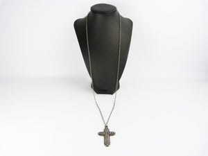 Large Vintage Victorian Style Cross Pendant & Chain