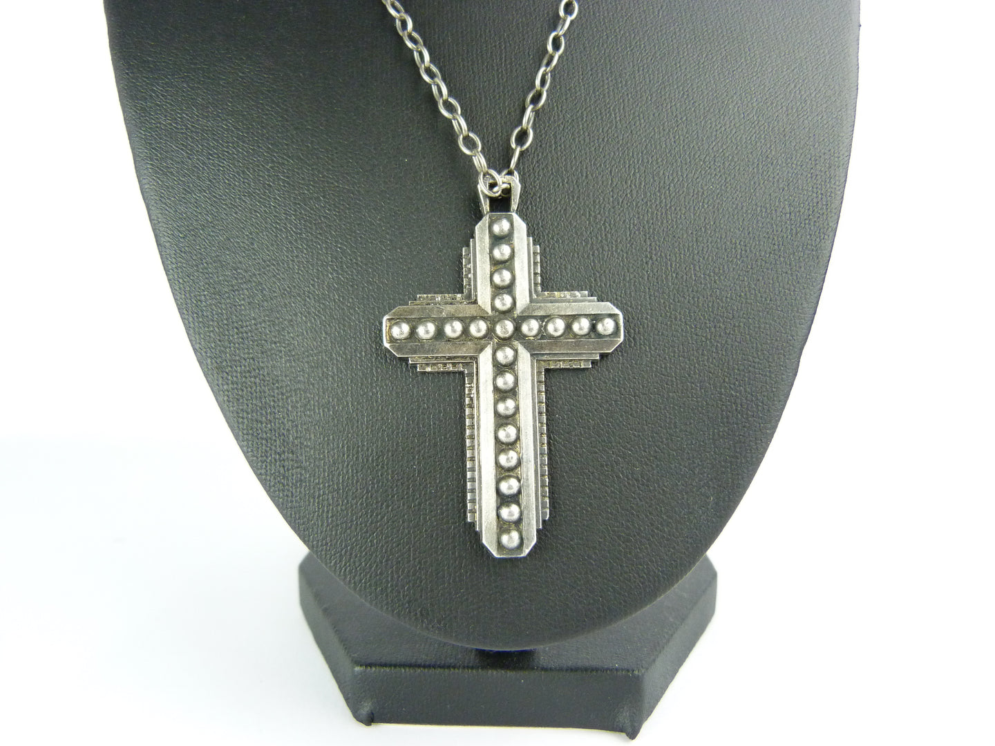 Vintage Victorian Style Gothic Cross Pendant & Chain